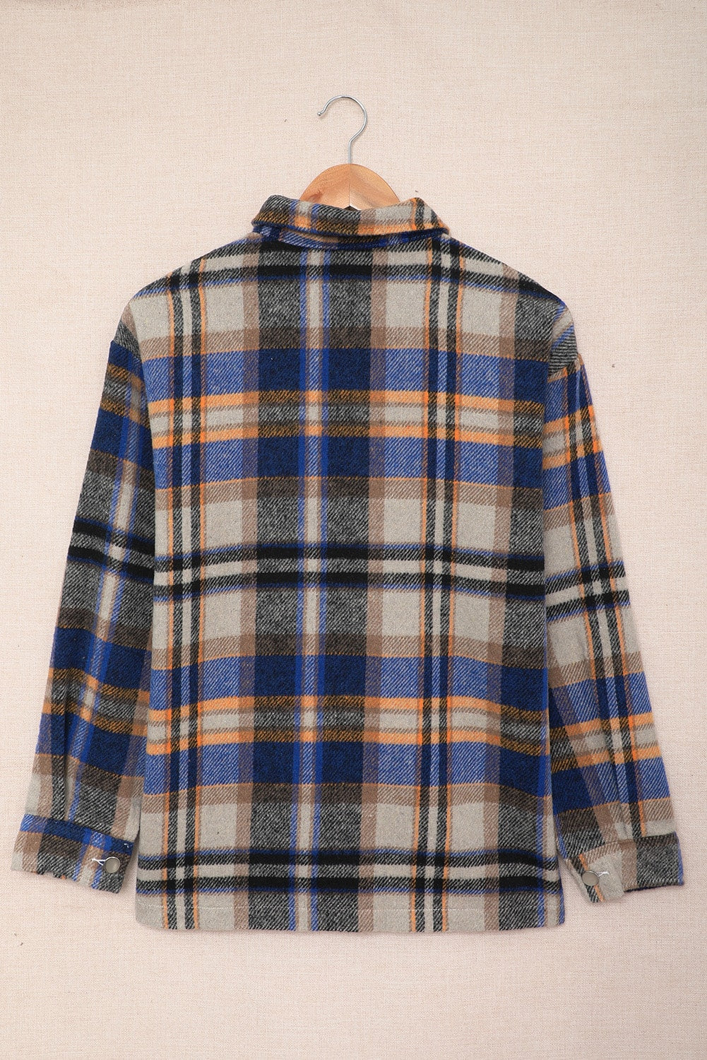 Plaid Button Front Pocket Shirt Shacket - Cowaa