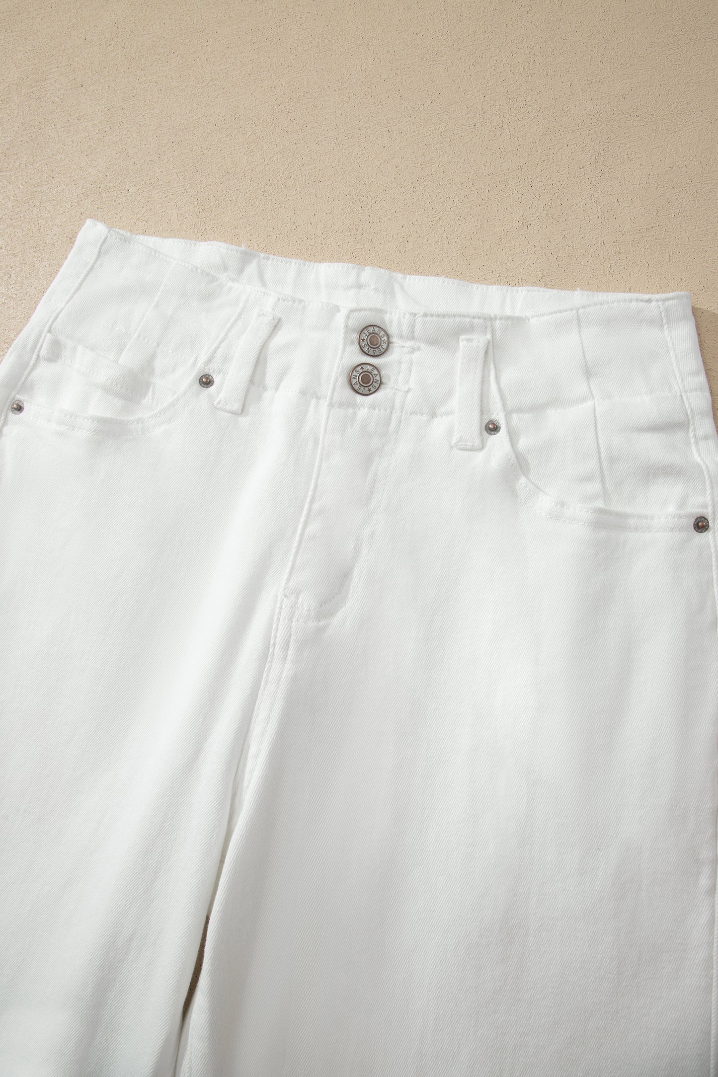 Black 2-Button High Waist Wide Leg Jeans
