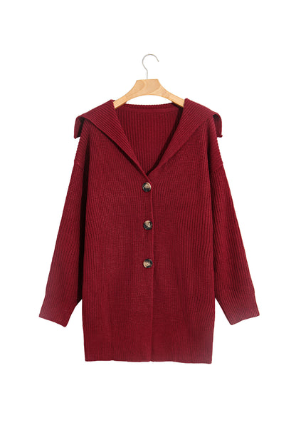 Red Dahlia Solid Color Knit Oversized Button Front Sweater Cardigan