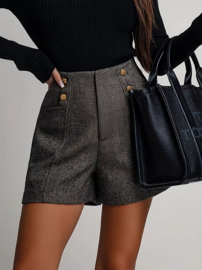 High-Waisted Tweed Shorts.