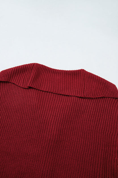 Red Dahlia Solid Color Knit Oversized Button Front Sweater Cardigan