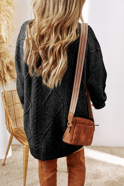 Knit Loose Fit Sweater Dress - Cowaa