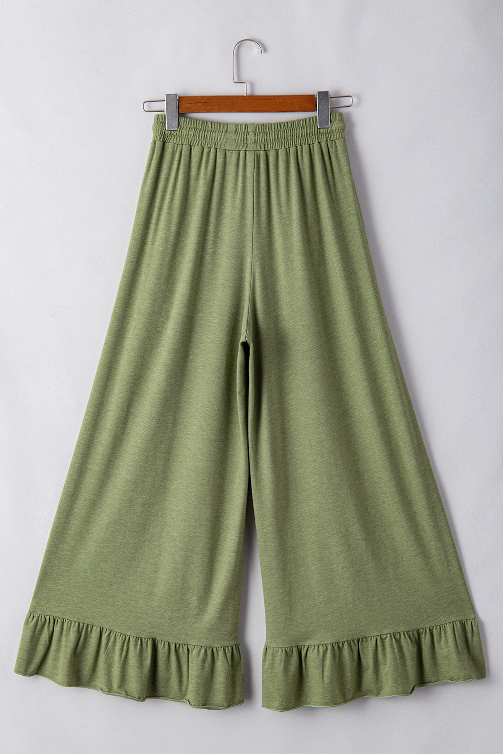 Dune Solid Color Ruffle Hem Wide Leg Pants - Cowaa