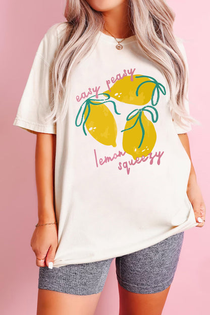 White Easy Peasy Lemon Squeezy Graphic Tee