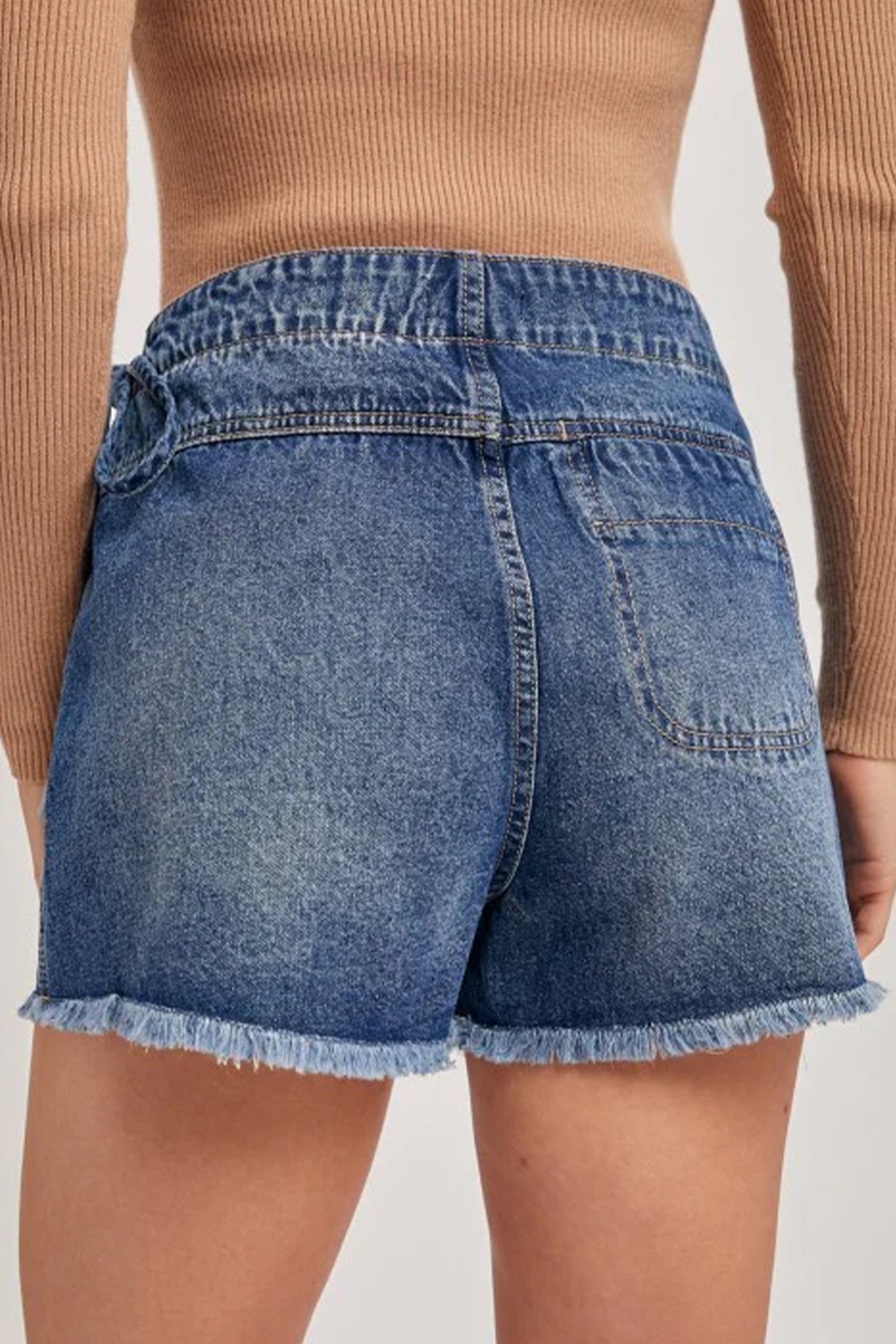 Ashleigh Blue Wrapped Tied Waist Denim Skort - Cowaa