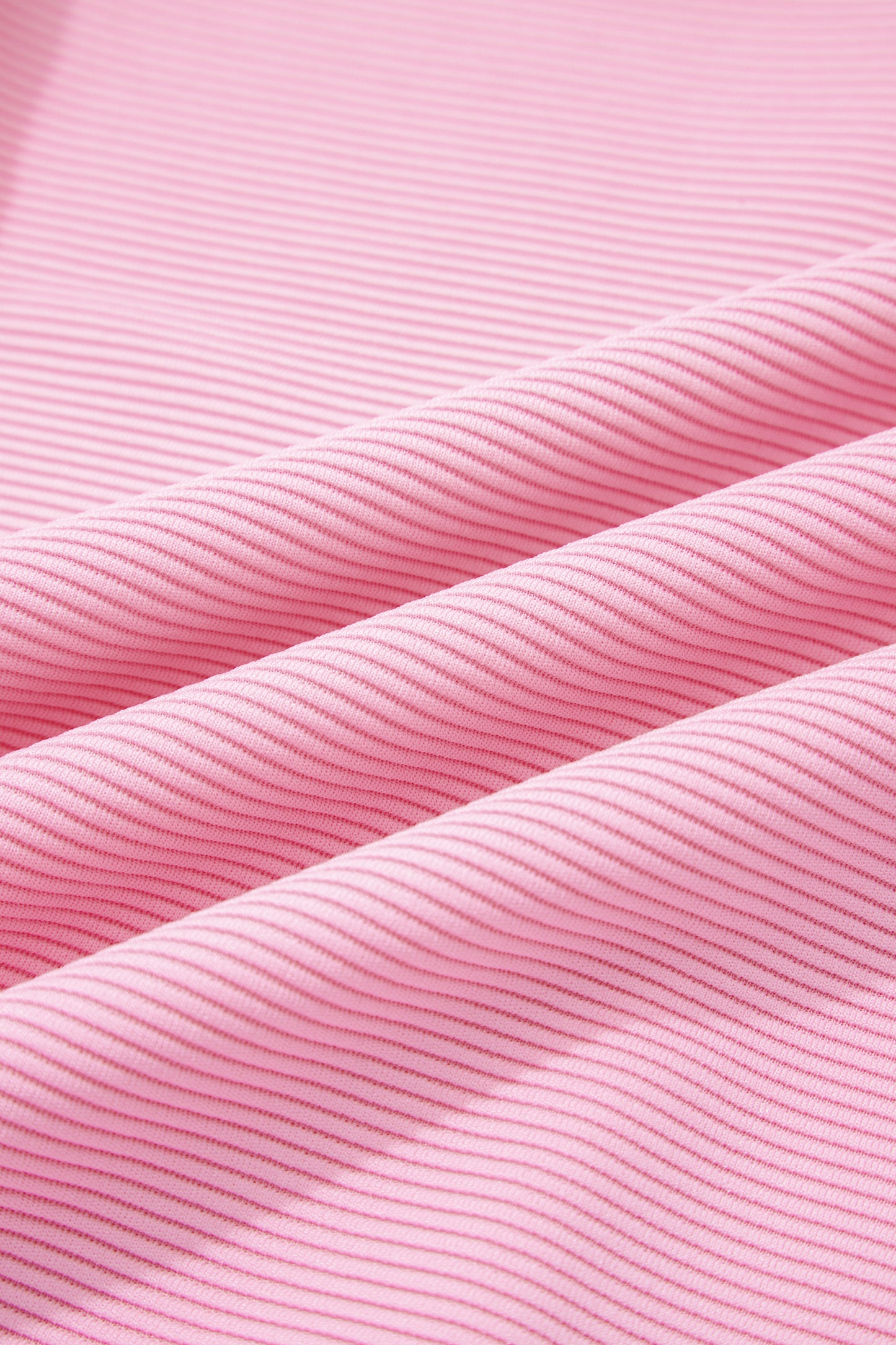 Pink Horizontal Ribbed Exposed Seam Detail Drop Shoulder Baggy Pullover - Cowaa