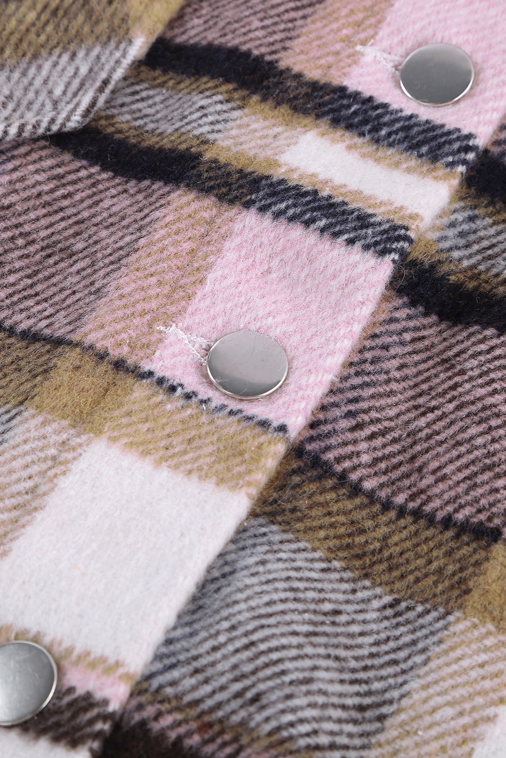 Plaid Button Front Pocket Shirt Shacket - Cowaa