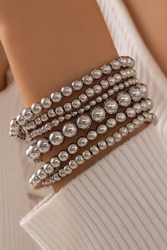 White Multi Layered Pearl Beaded Bracelet - Cowaa