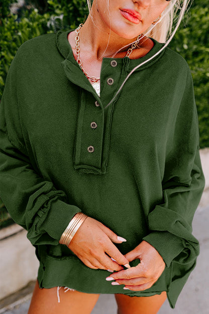 Slouchy Drop Shoulder Sweatshirt - Cowaa