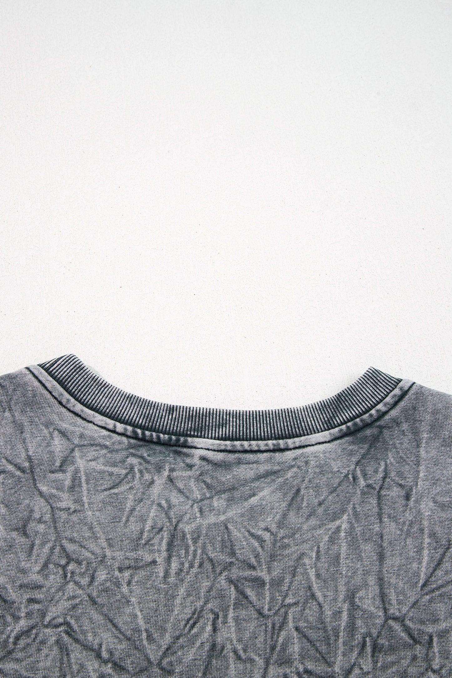 High-rise saved by grace Letter Embroidery Mineral Wash Loose Sweatshirt - Cowaa