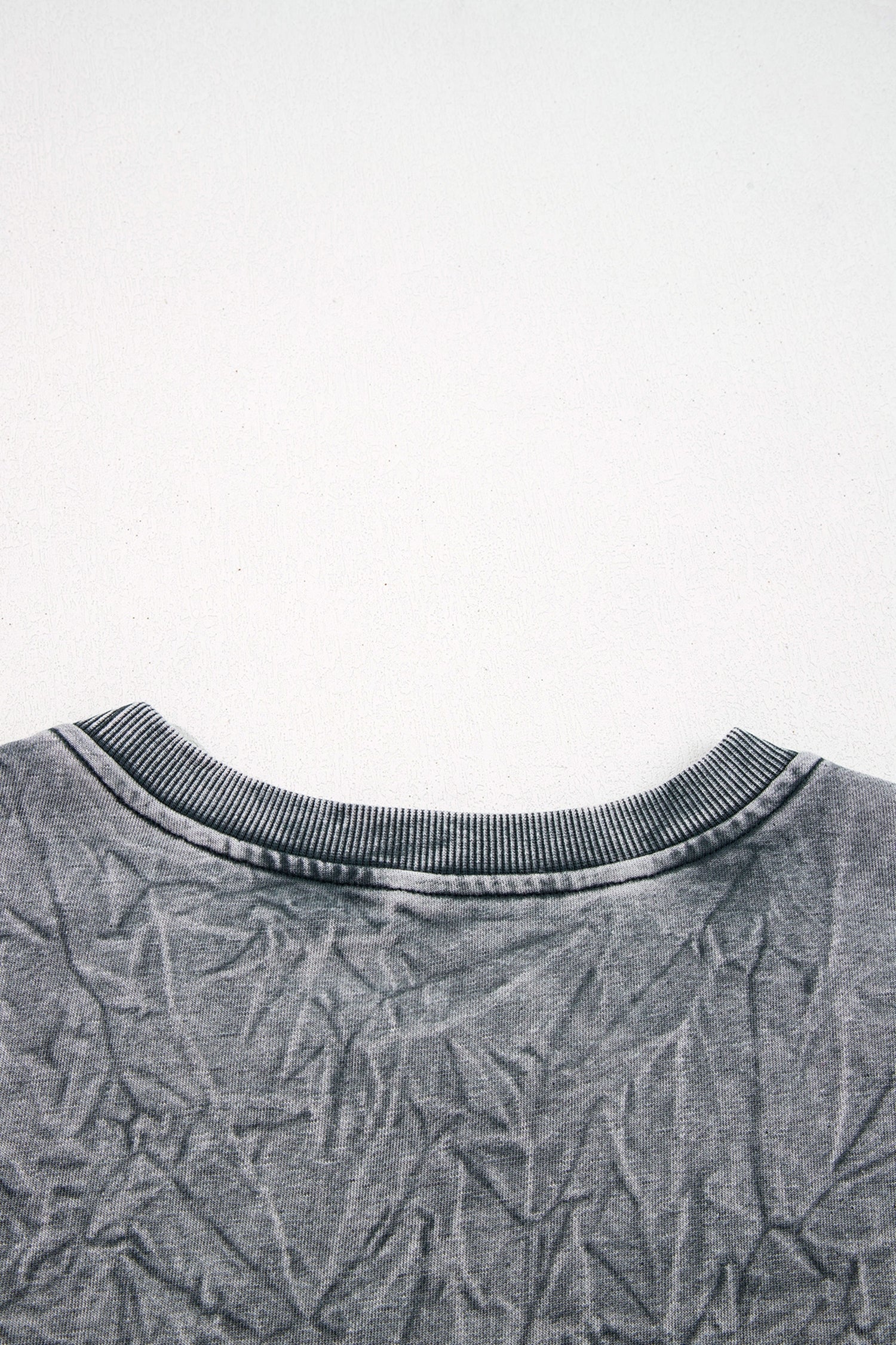 High-rise saved by grace Letter Embroidery Mineral Wash Loose Sweatshirt - Cowaa