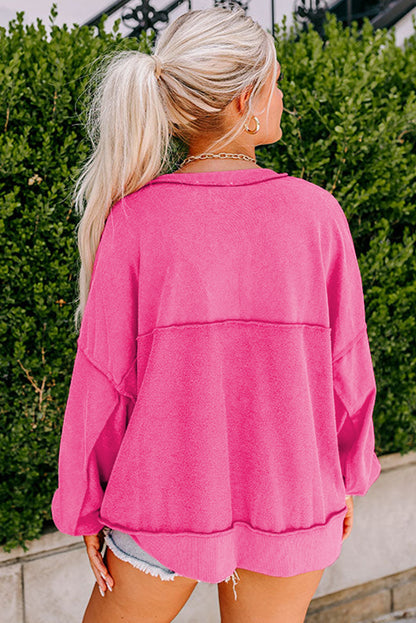 Slouchy Drop Shoulder Sweatshirt - Cowaa