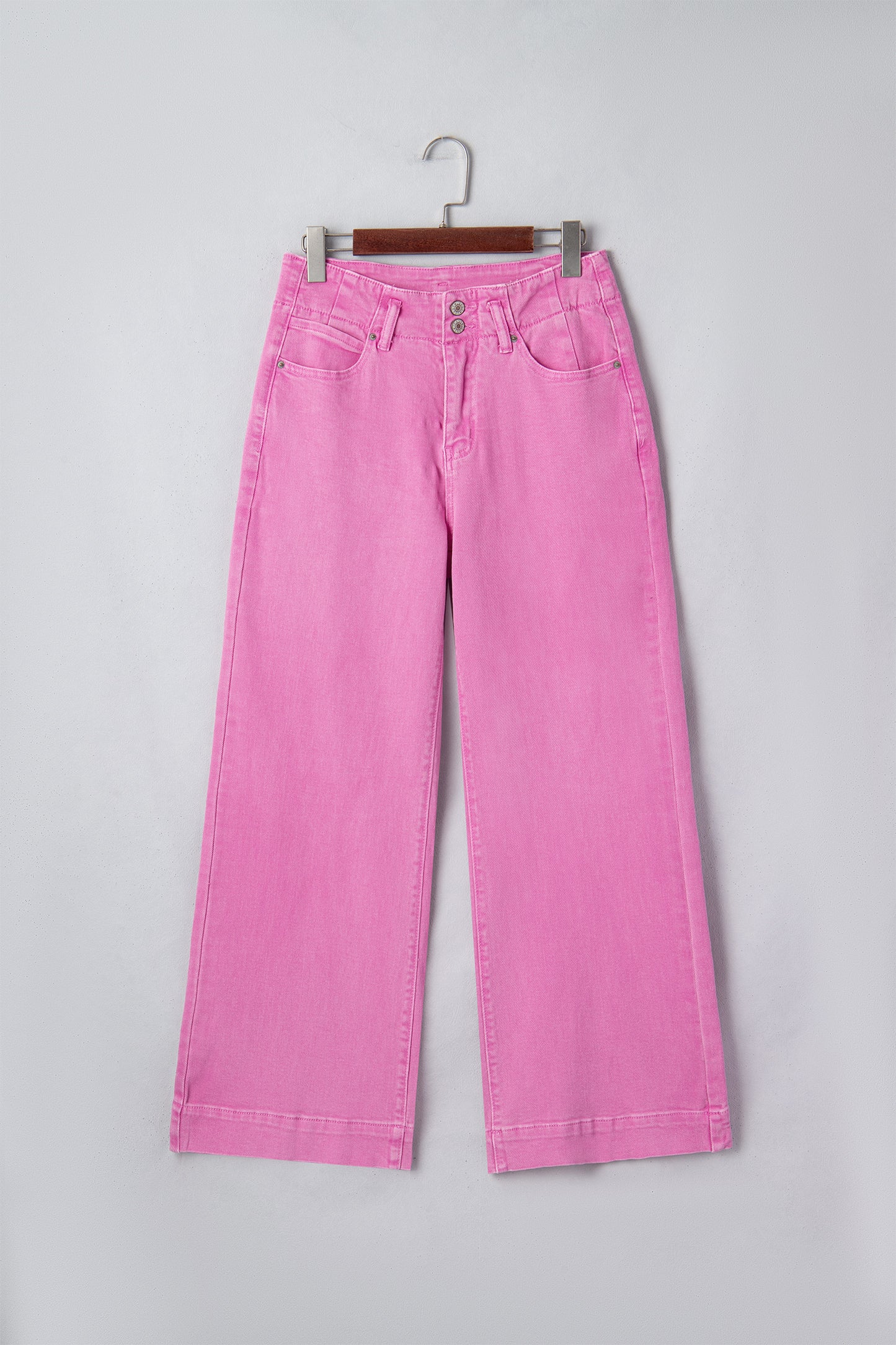 Black 2-Button High Waist Wide Leg Jeans