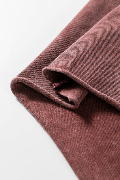 Wild Ginger Mineral Wash Lace-up High Waist Raw Hem Patched Pocket Pants - Cowaa