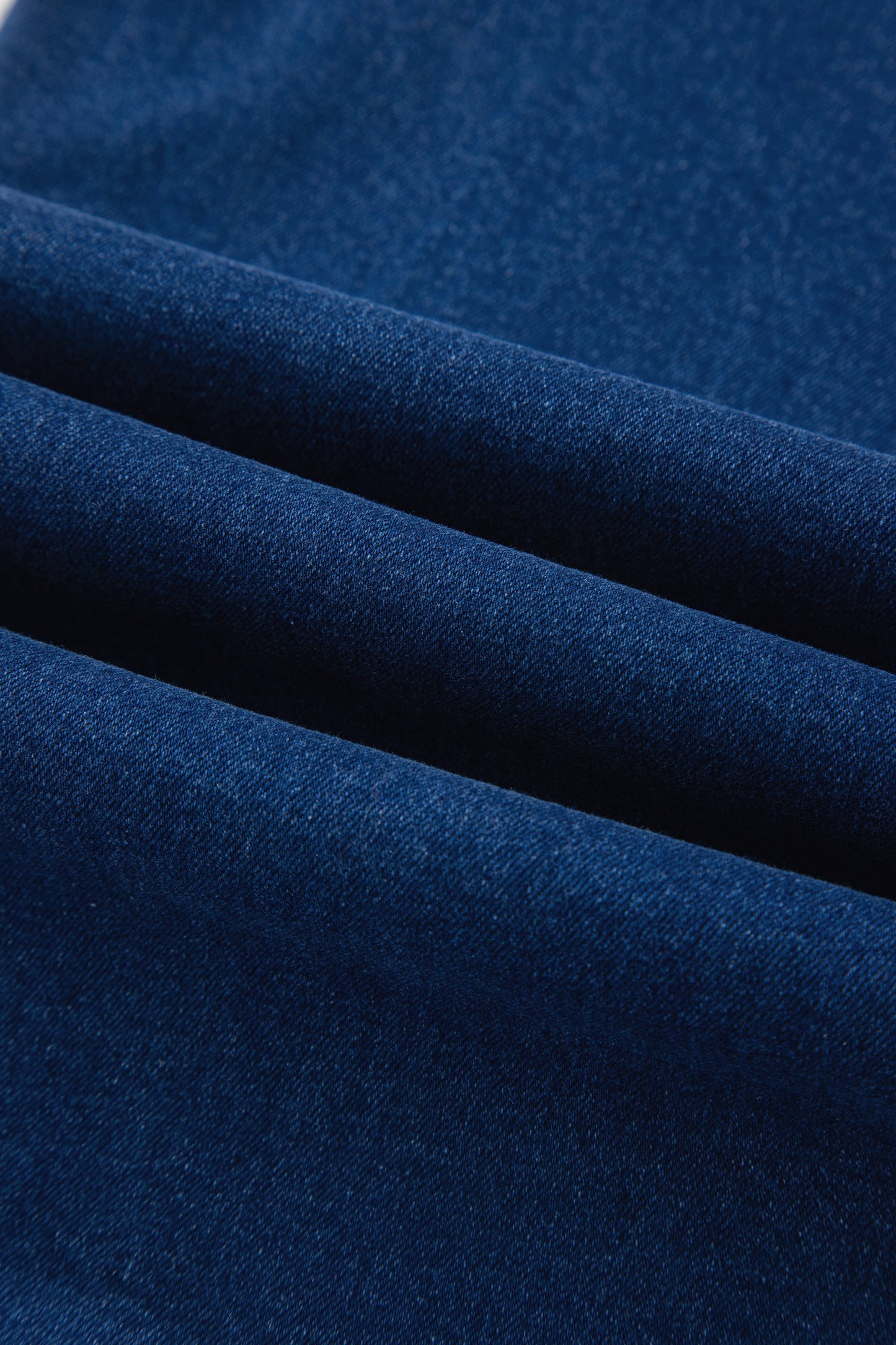 Sail Blue Hardware Decor Patched Pockets Wide Leg Denim Pants