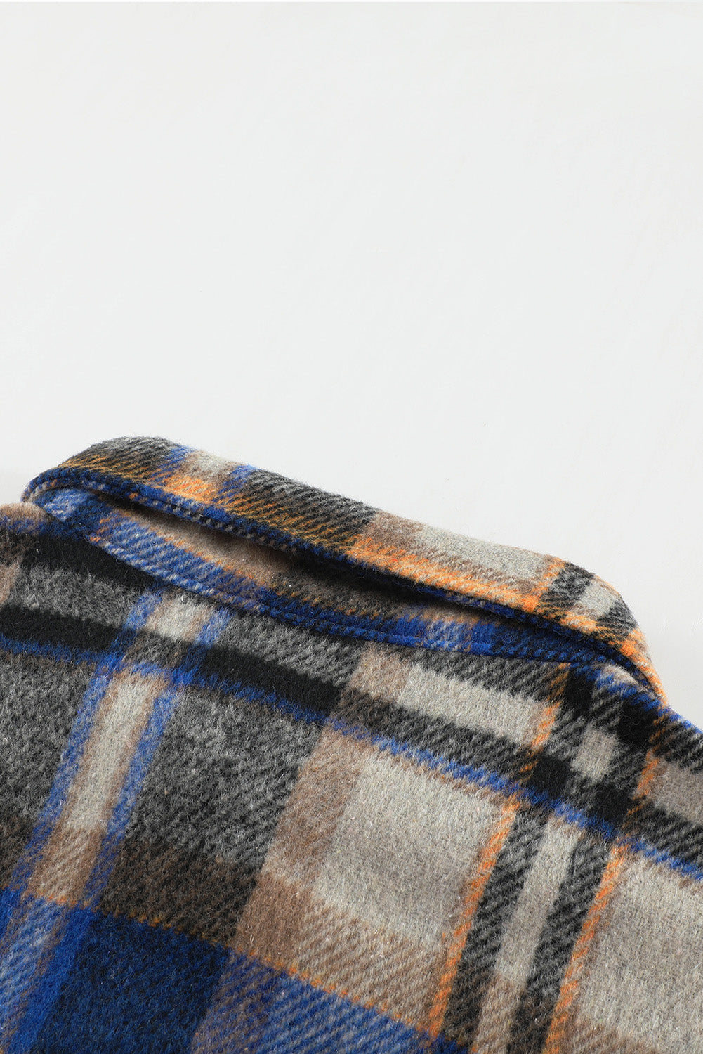 Plaid Button Front Pocket Shirt Shacket - Cowaa