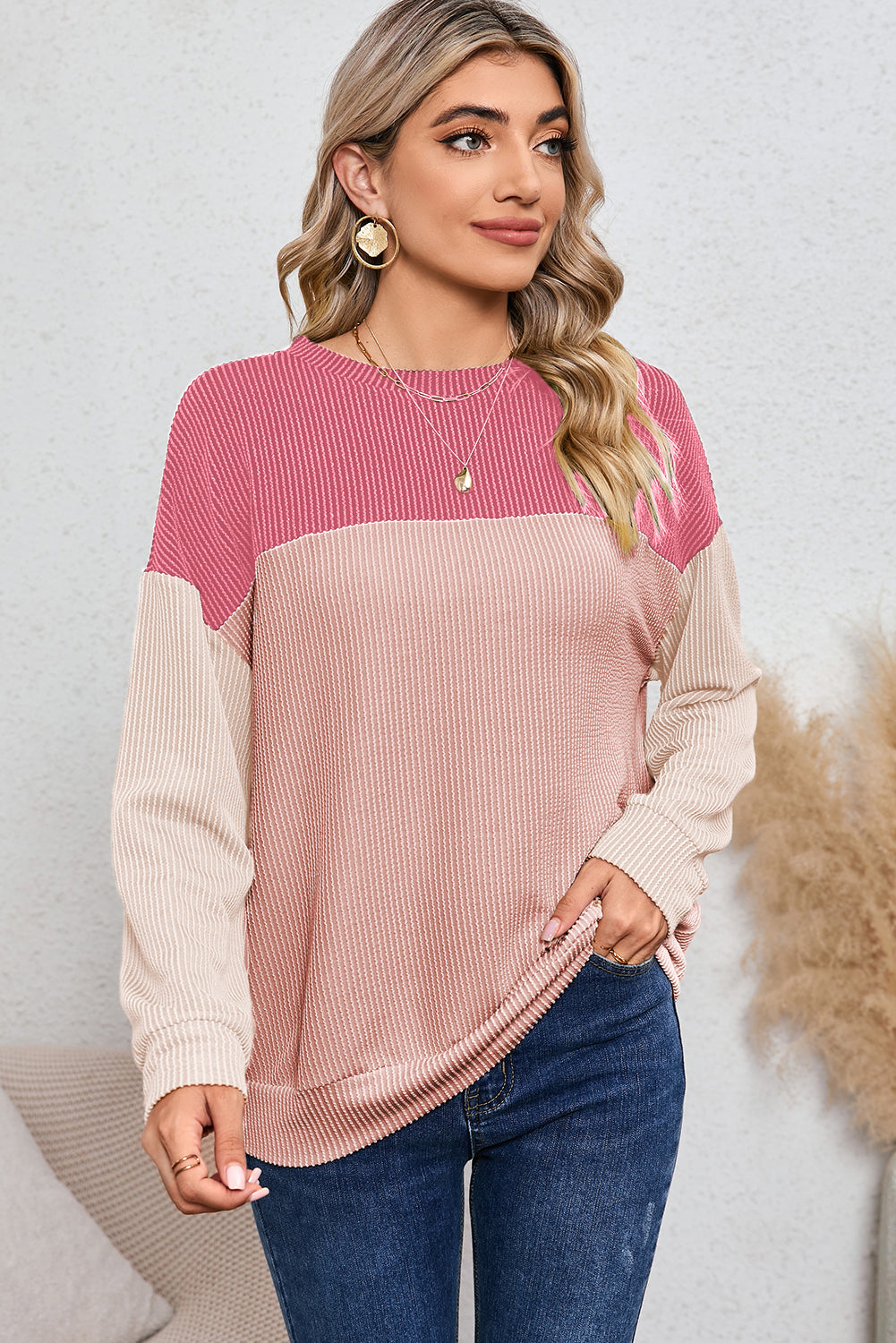Corduroy Long Sleeve Top - Cowaa