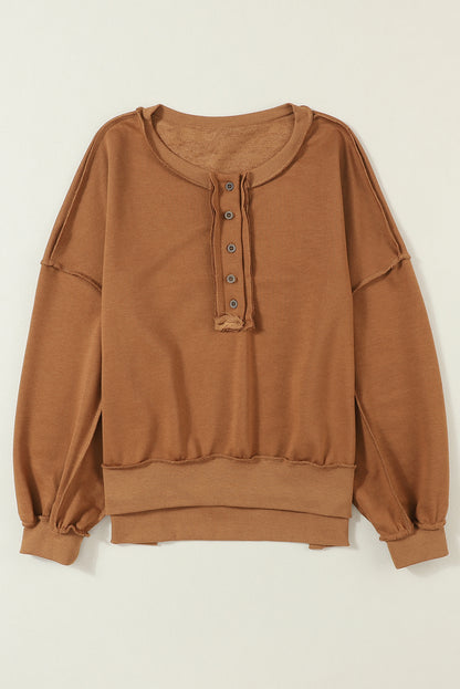 Slouchy Drop Shoulder Sweatshirt - Cowaa