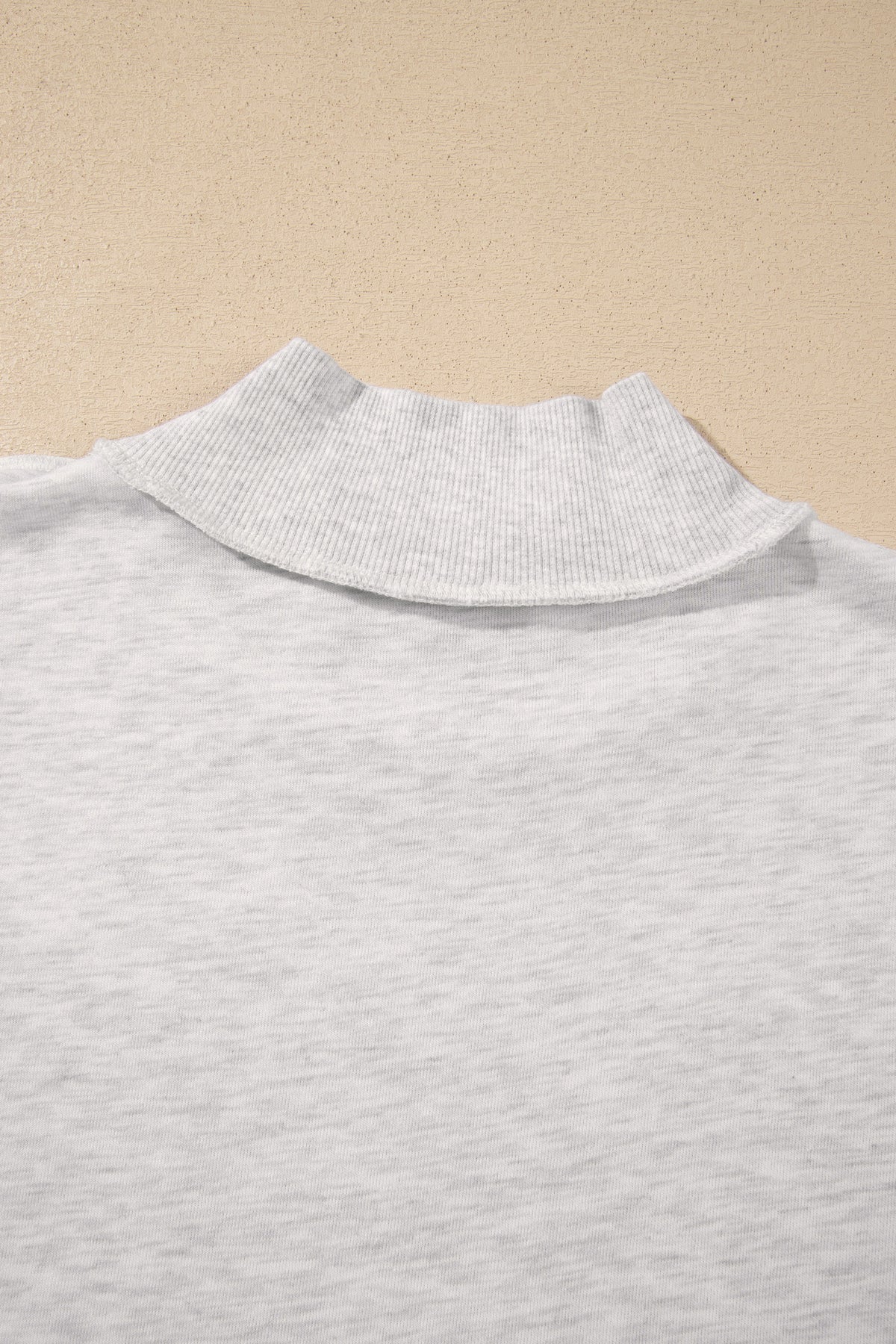Gray High Neck Polka Dot Slogan Printed Baggy Sweatshirt