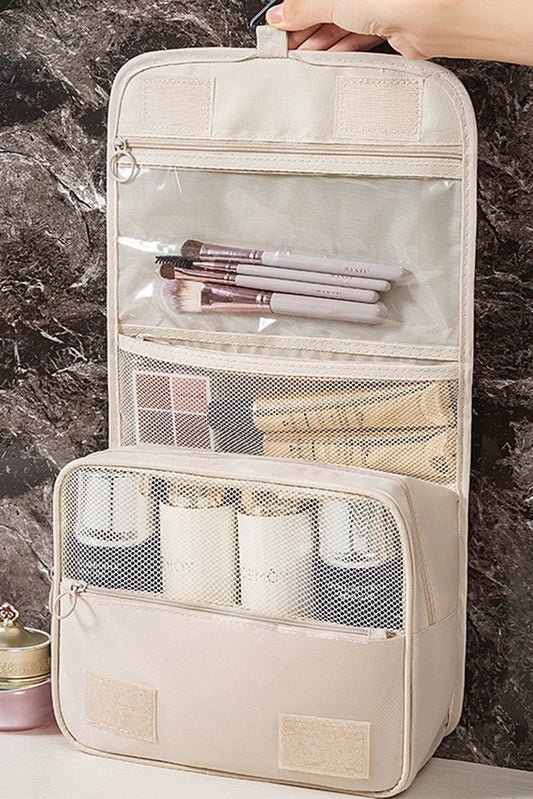 Apricot Multi-functional Make Up Organizer Travel Toiletry Bag - Cowaa