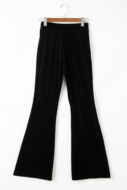 High Waist Corduroy Flare Pants - Cowaa