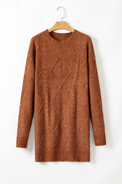 Knit Loose Fit Sweater Dress - Cowaa