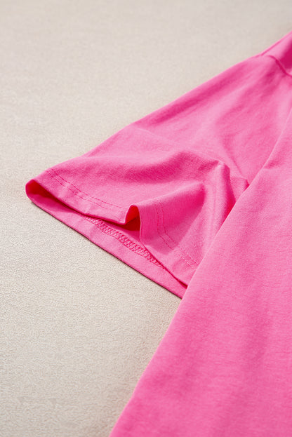 White Colorblock Star Patched Half Sleeve Oversized Tee - Cowaa