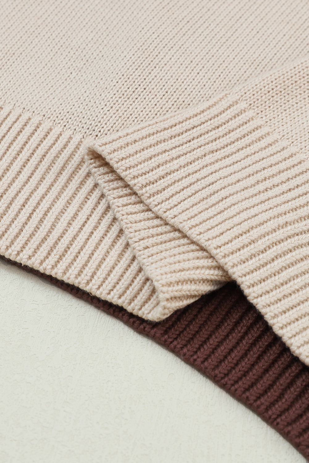 Bishop Sleeve Exposed Seam Ribbed Trim Sweater - Cowaa