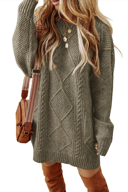 Knit Loose Fit Sweater Dress - Cowaa