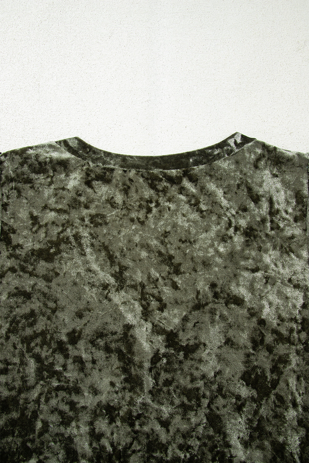 Jungle Green Plus Size Velvet Babydoll Mini Dress with Puff Sleeve - Cowaa