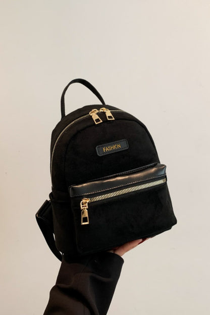 Suede Adjustable Strap Backpack Bag - Cowaa
