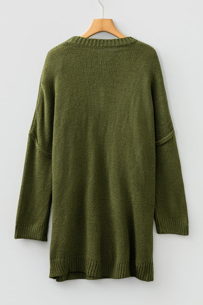 Four Leaf Clover Oversize Drop Shoulder Slouchy Sweater Dress