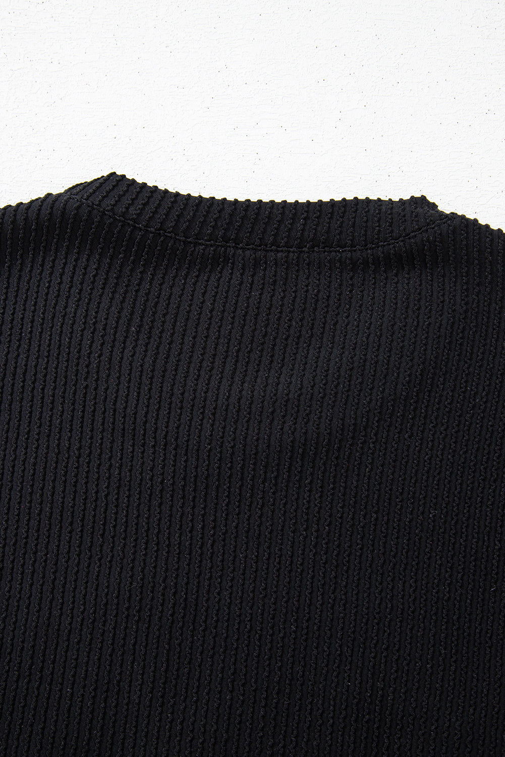 Black Corded MERRY Long Sleeve Top and Shorts Pajama Set - Cowaa