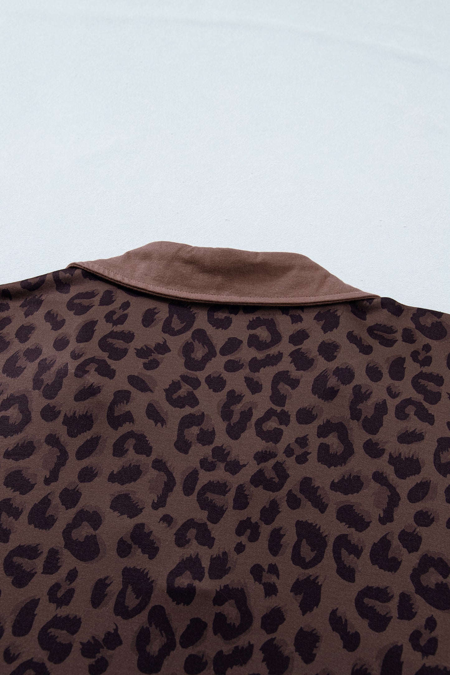 Brown Plus Size Leopard Short Set