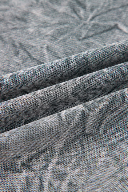 High-rise saved by grace Letter Embroidery Mineral Wash Loose Sweatshirt - Cowaa