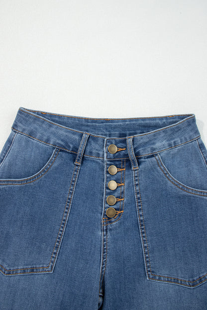 Ashleigh Blue Multi-Button High Waist Wide Leg Jeans