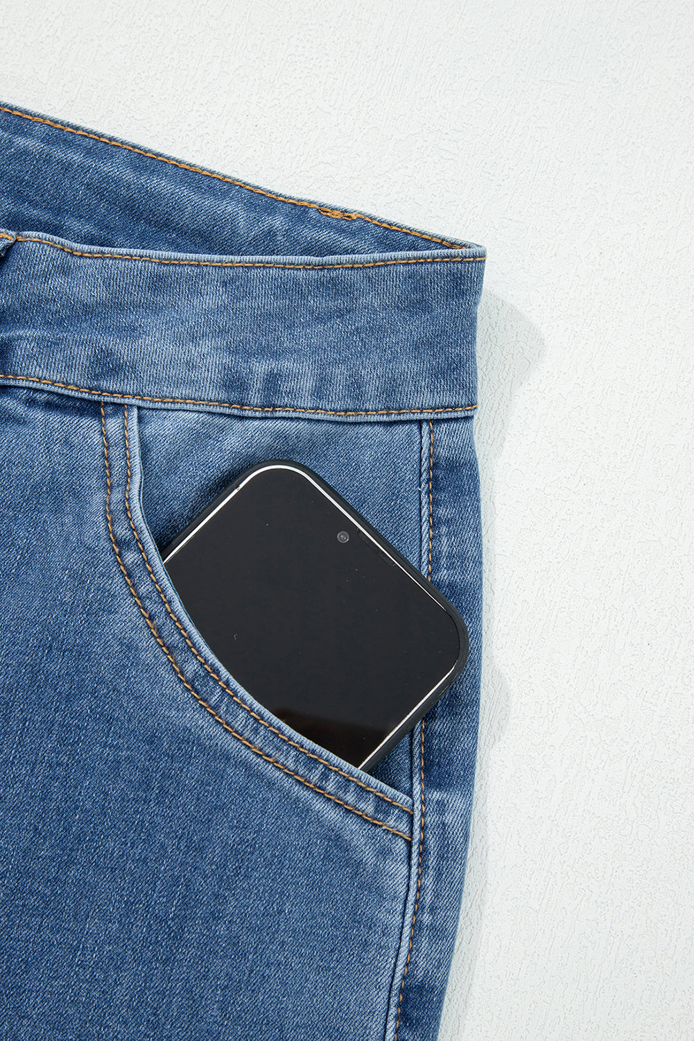 Ashleigh Blue Multi Buttons High Waist Wide Leg Jeans With Pockets - Cowaa