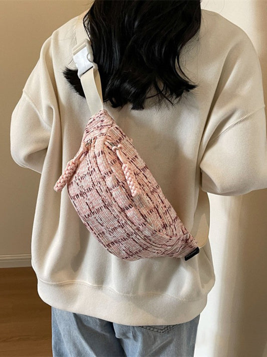 Contrast Plaid Polyester Crossbody Bag - Cowaa