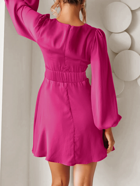 Women's V-neck Cut Mini Dress - Cowaa