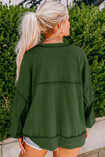 Slouchy Drop Shoulder Sweatshirt - Cowaa