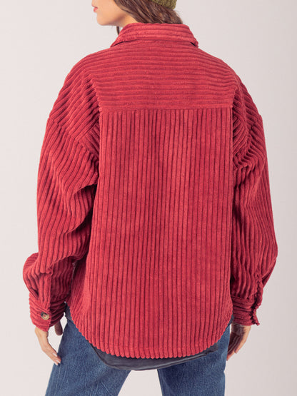 Button Up Long Sleeve Corduroy Shirt