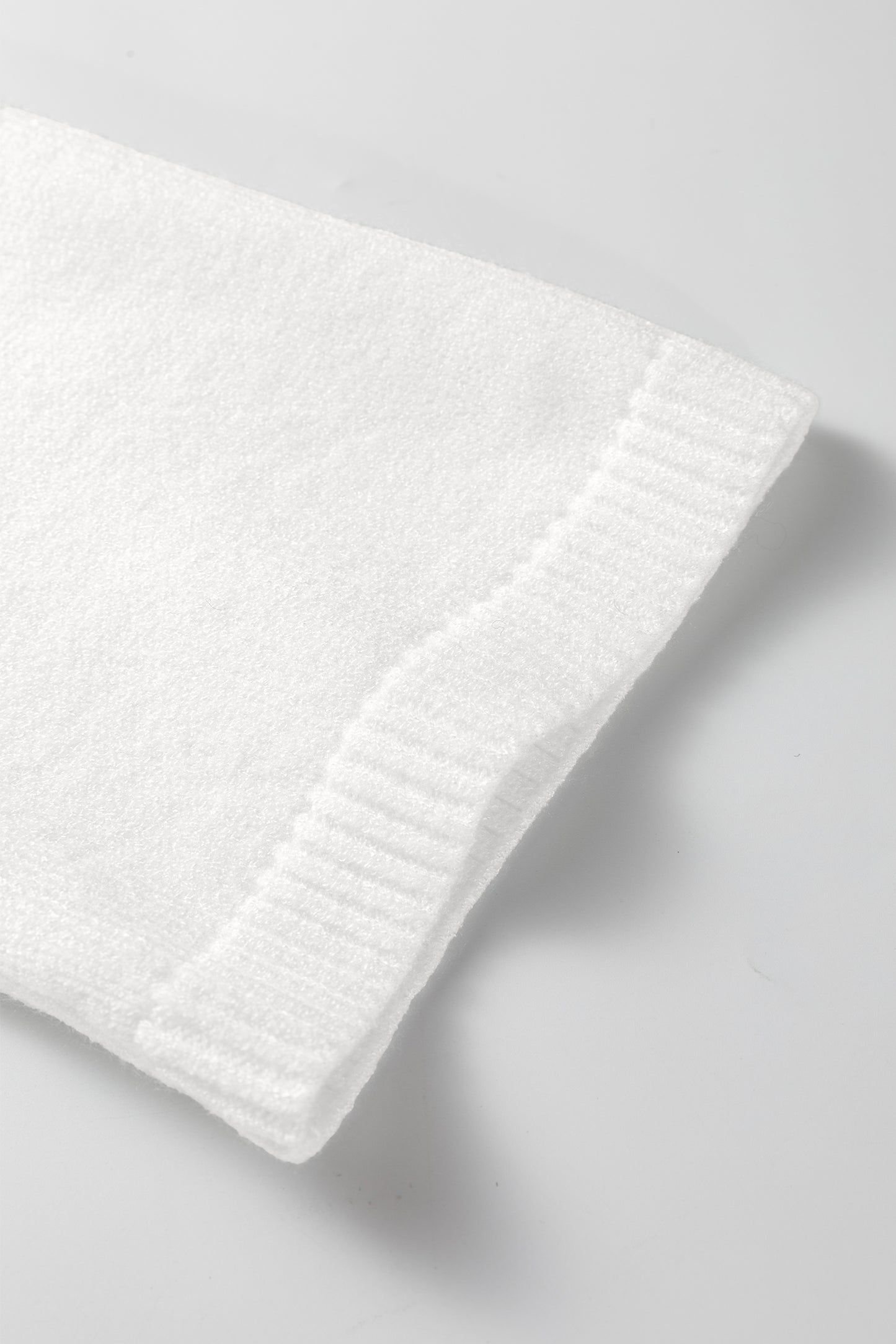 White Solid Color Knit Loose Bracelet Sleeve Dolman Sweater - Cowaa