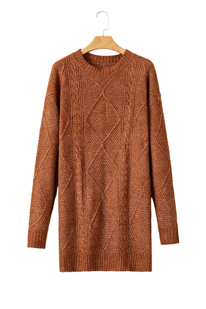Knit Loose Fit Sweater Dress - Cowaa