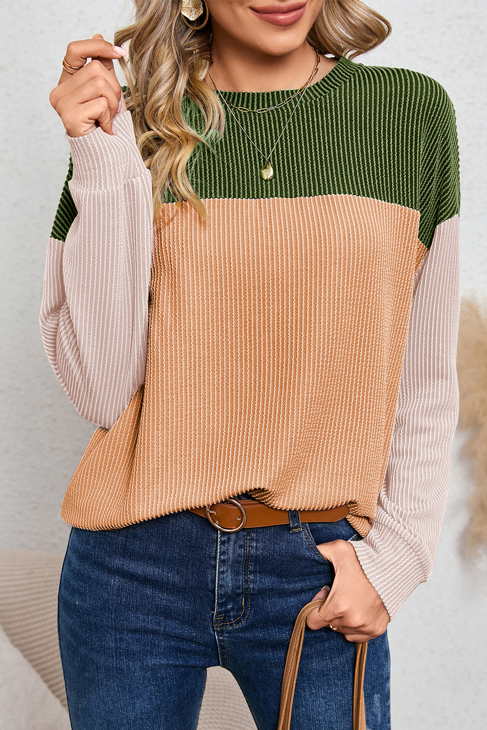 Corduroy Long Sleeve Top - Cowaa