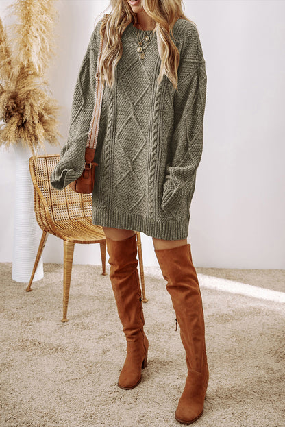 Knit Loose Fit Sweater Dress - Cowaa