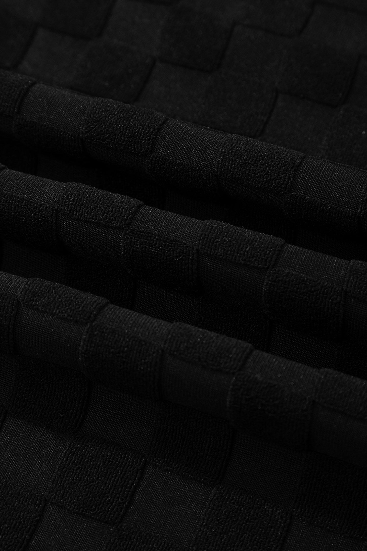 Black Half Buttons Sleeveless Wide Leg Textured Jumpsuit - Cowaa