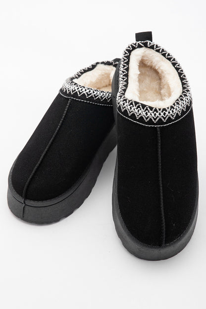 Round Toe Suede Platform Snow Boots