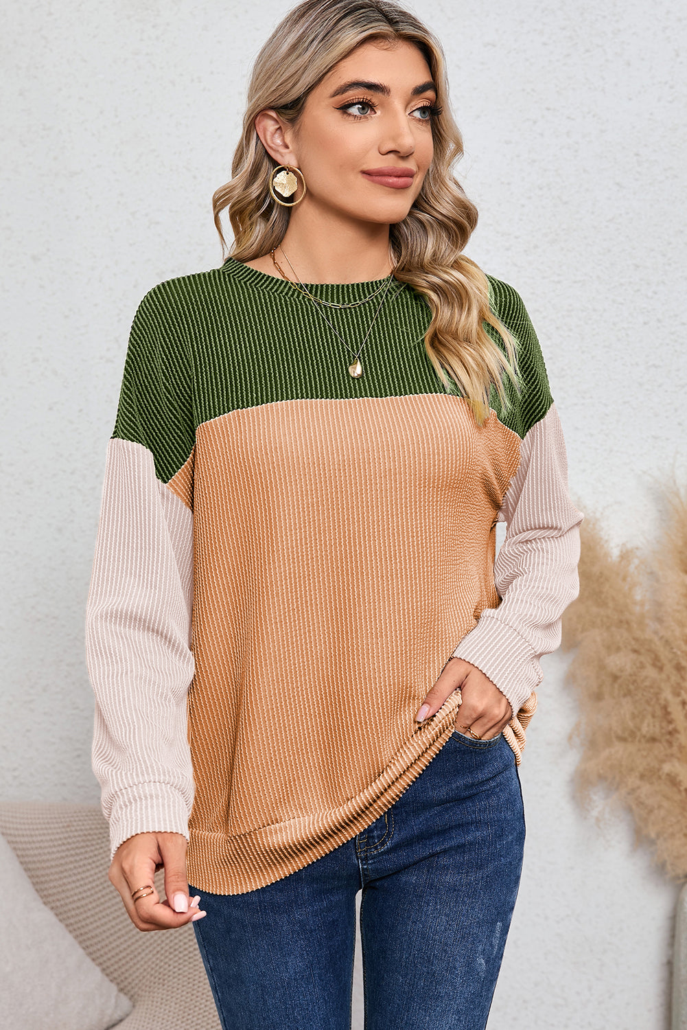 Corduroy Long Sleeve Top - Cowaa