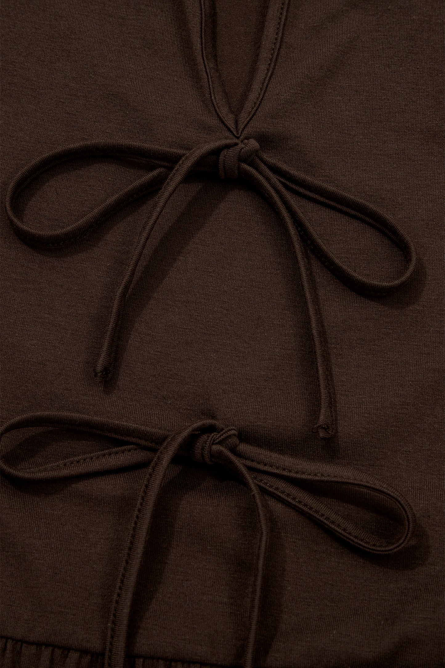 Coffee Plus Size Solid Color Bow Tie Peplum Tank Top - Cowaa