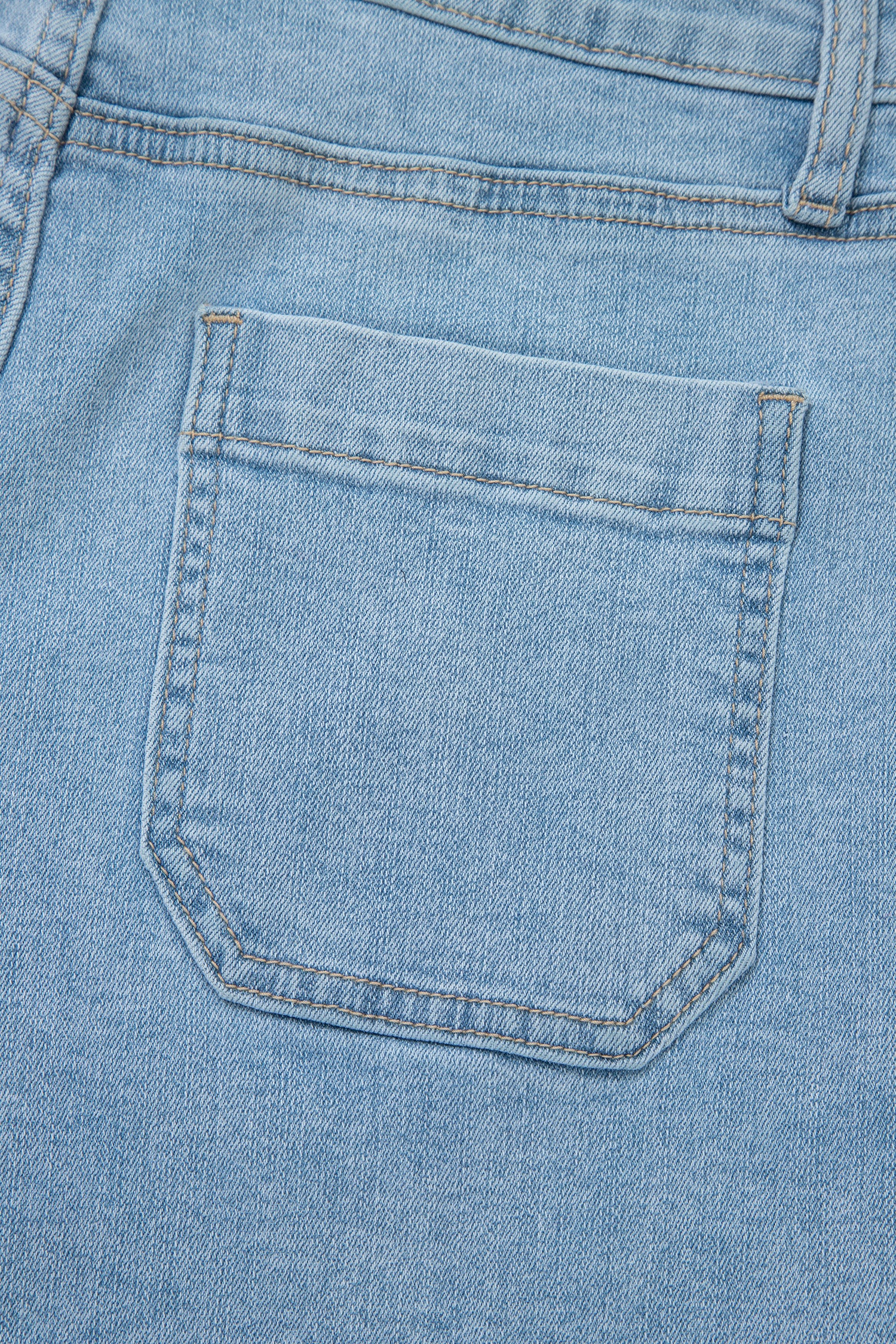 Myosotis High Rise Patch Pocket Denim Shorts - Cowaa